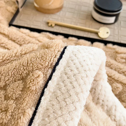 New Carved Velvet Warm Autumn Winter Blanket for Bed Soft Fluffy Sofa Blankets Warmth Cozy Coral Flannel Sofa Cover Blanket Nap