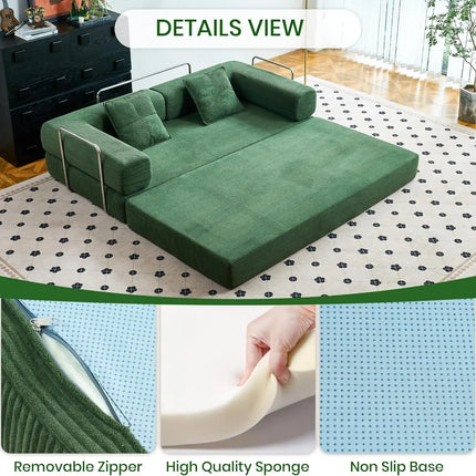 Fabric Sofa Compressed Bed Set Home Apartment Hotel Living Room Sofa Bed