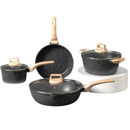 8Pcs Pots and Pans Set Non Stick Kitchen Cookware Nonstick Granite Cooking Sets