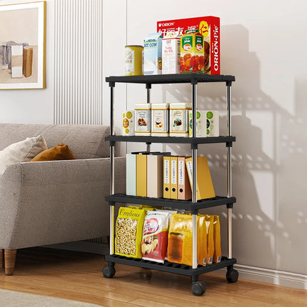 Multi-layer Storage Rack, Square Four-layer Kitchen and Bathroom Snack and Sundries Floor-standing Storage Rack