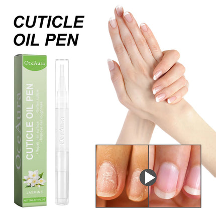 OceAura Cuticle Oil Pen Jasmine Flower Repairing Soft Nails, Thickening, Moisturizing and Smoothing Cuticle Oil Pen For Nails