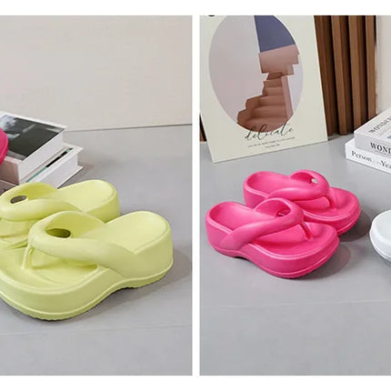 Eyriphy Platform Flip Flops Summer Thick Bottom Women Sandals Outdoor Beach Slippers Bathroom Home Shoes Comfort Soft Sole Slide
