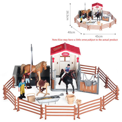 Farm Horse Race Model Action Figures DIY Equestrianism Horseman Animals