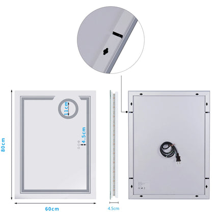 LUVODI LED Mirror Bathroom Wall Mounted 3 Magnifying Mirror for Washroom Toliet Shower Vanity Makeup Shaving Mirrors