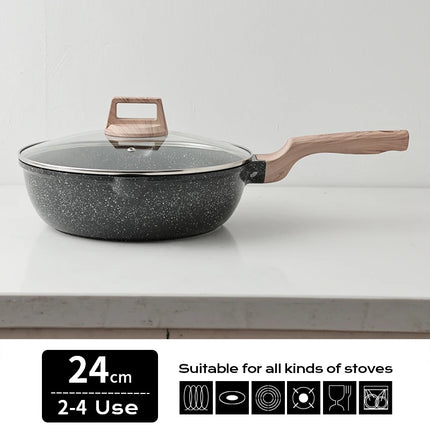 DONNOR Durable Frying Pan Wok Pan Non-stick Ceramic Pot Induction Gas Stove Universal Cookware