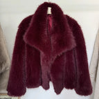 solid burgundy coat / S