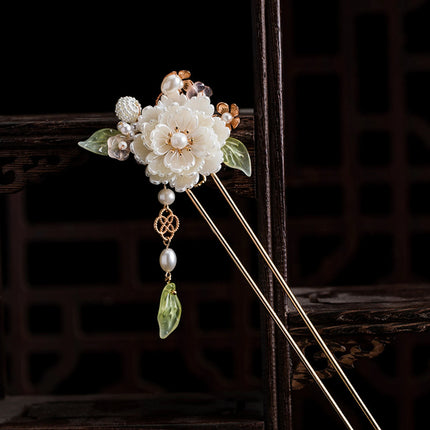 Chinese Hanfu Hair Accessories Set Long Tassel Vintage Hairpins Flower Handmade Hair Sticks For Women Traditional Retro Jewelry