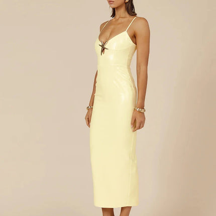 Sexy Women V Neck Starfish Suspender Dress Summer Fashion Sequin Slim Split Long Dresses Elegant Gradient Sleeveless Party Dress