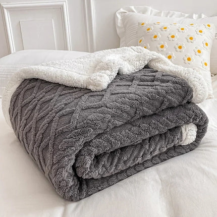 Winter Blankets Soft Plaid Warm Fleece for Adults Kids Solid Sofa Bed Cover Duvet Plush Throw Bedspread for Home Beds Couch