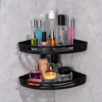 2pcs Bathroom Corner Shelf,Adhesive Wall-Mounted Organizer with 2-Tier Shelves