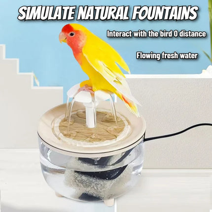 Auto Circulating 2-in-1 Parrot Bath & Pet Water Fountain Drip-Free Design for Small Pets USB Powered  pet toys  bird toys