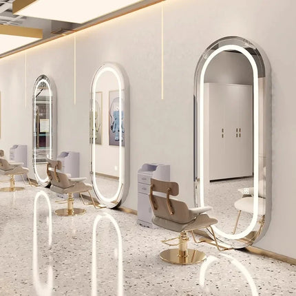 Barber Shop Mirror Hanging Wall LED Light mirror Luxury Household Mirrors Dressing Room Full-Length Mirror Net Red Mirror