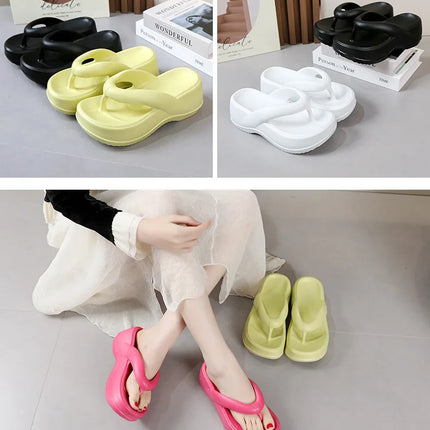 Eyriphy Platform Flip Flops Summer Thick Bottom Women Sandals Outdoor Beach Slippers Bathroom Home Shoes Comfort Soft Sole Slide