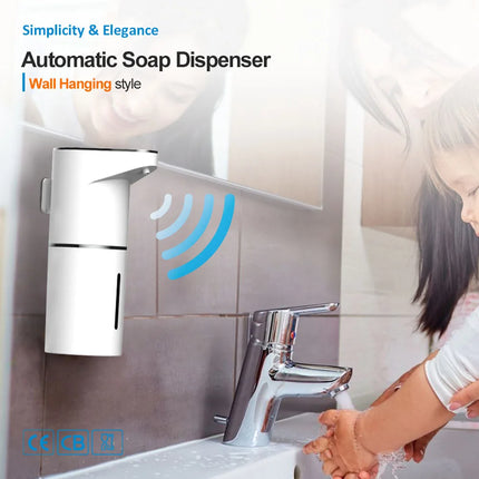 Intelligent Sensor Multi-Speed Contact-Free Wall-Mounted Vertical Hand Sanitizer Bubble Machine Rechargeable Soap Dispenser