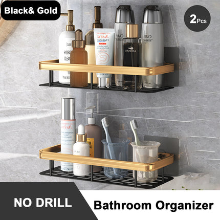 Bathroom Shelf No Drill Wall Mounted Shampoo Bottle Shower Corner Rack Toilet Storage Rack Aluminum