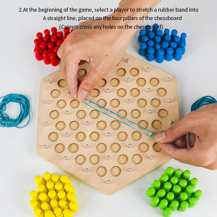 Kid Chain Triangle Chess Social Board Game Battle Chess Game Wooden Toy