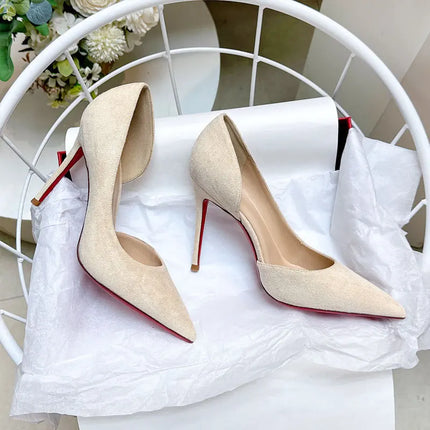 leather pointed shoes shallow mouth slim single order shoes for women