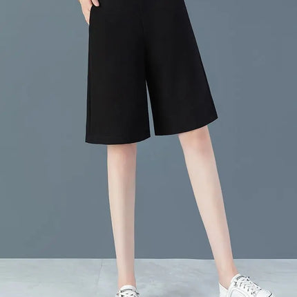 Office Lady All Season New All-match Woman Wide Leg Pants Oversize 6XL High Waist Elastic Solid Korean Fashion Straight Trousers