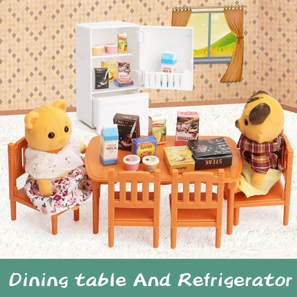 Dollhouse Furniture Set for Kids Toys Miniature Doll House Accessories Pretend