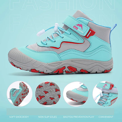 Kids Hiking Boots Toddler Girls Boys Hiking Shoes  Anti-Collision Non-Slip