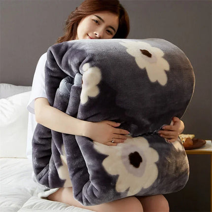 New Raschel plush thickened warm blanket 1PC 150/180/200cm nap air