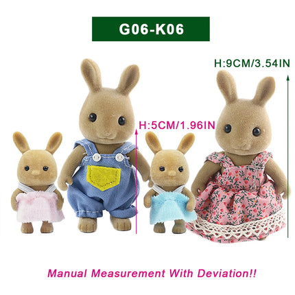 Doll Rabbit Sheep Cat Animal Minitature Furniture Set Pretend Play Simulation Doll House Toy Gift