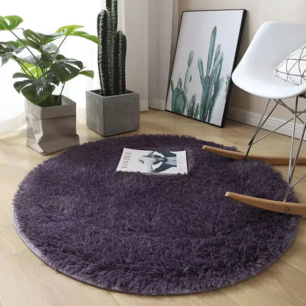 Plush round carpet living Room Decoration Children's Bedroom fluffy white carpet