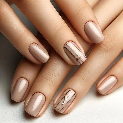 24Pcs Fashion Fake Nails Press on Long Ballet False Nails Art