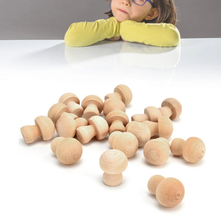 Wood Mushroom  for Home  Desktop Decoration Wooden Mushroom Ornament