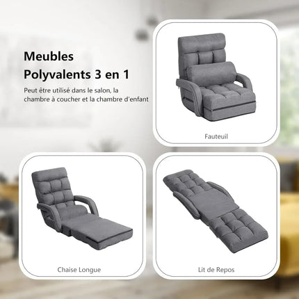 Sofa Bed, Ergonomic Folding Sofa Bed with Pillows, Suitable for Home and Office Use