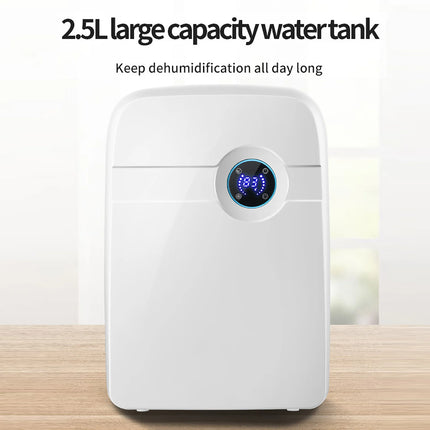 Dehumidifier with Drain Hose 2.5L Water Tank Moisture Absorber for Kitchen Bedroom Bathroom