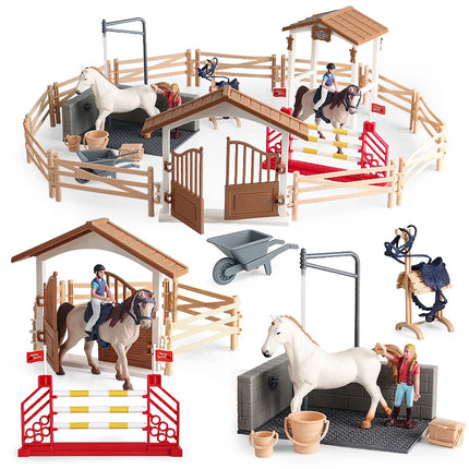 Farm Horse Race Model Action Figures DIY Equestrianism Horseman Animals