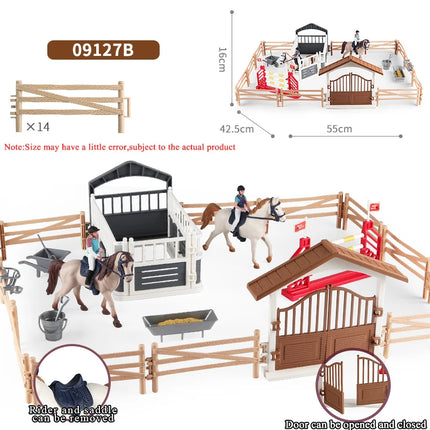 Farm Horse Race Model Action Figures DIY Equestrianism Horseman Animals