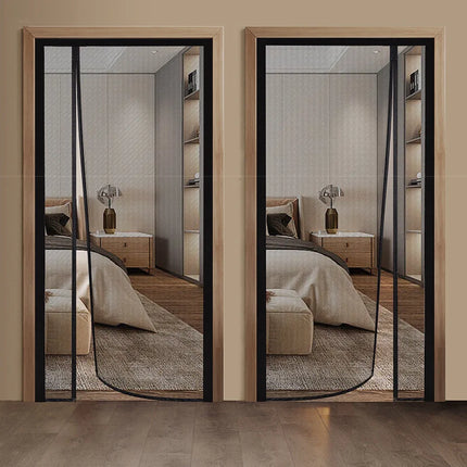 DTGJ Magnetic Door Screen,Black Side Door Magnetic Mosquito Net,Insect Proof Flight,Summer and Kitchen Indoor Invisible Net
