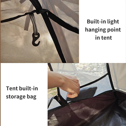 Fireproof 2 Person Winter Tent Hot Tent Waterproof Tunnel Dome Tent with Stove Jack and Snow Skirt for Camping Hiking 4 Season