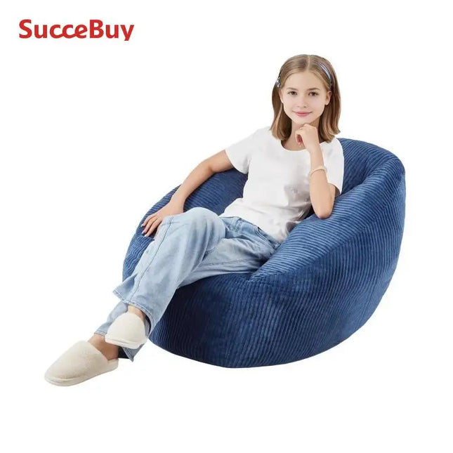 Bean Bag Chair with Soft Armrests and Storage Pocket 25D Memory
