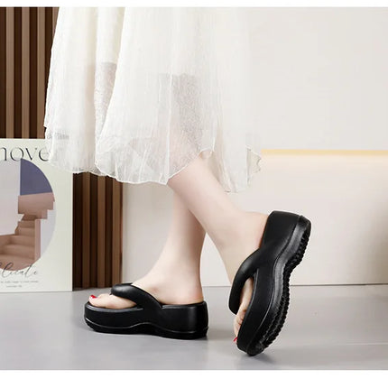 Eyriphy Platform Flip Flops Summer Thick Bottom Women Sandals Outdoor Beach Slippers Bathroom Home Shoes Comfort Soft Sole Slide