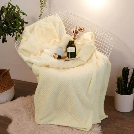Solid Soft Warm Fleece Plaid Blankets and Bedspreads Living Room Bedroom Air