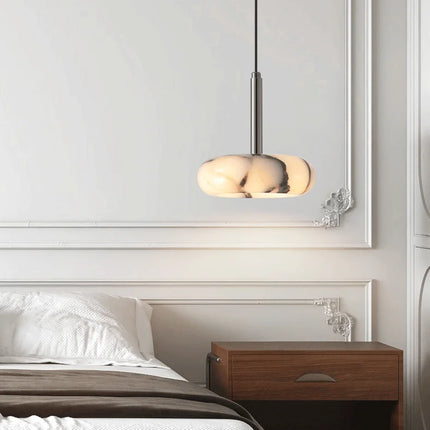 Luxury Black Round Natural Stone Pendant Lamp