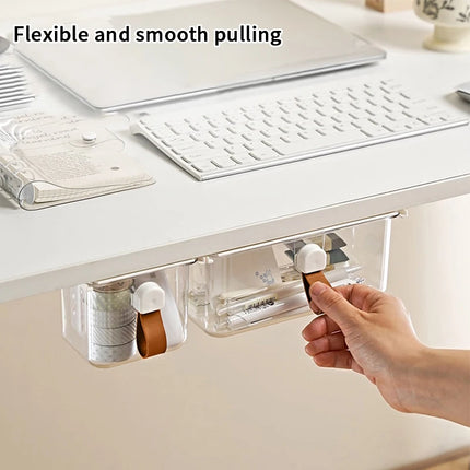 1/2Pc Drawer Style Storage Box Under The Mirror Cabinet Transparent Bathroom Kitchen Office Sundries Case Pull-Out Storage Shelf