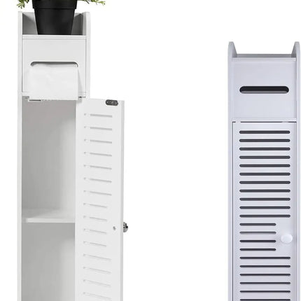 DayPlus Bathroom Floor Cabinet Home Storage Cabinet with Doors and Shelves, Home Furniture Unit, 16 x 15 x 80 cm