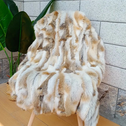 1Pcs Thicken Rabbit Fur Plush Blanket Soft Furry Comfortable Sofa Nap Rugs