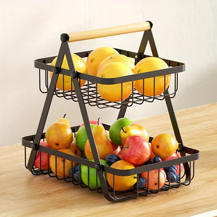3 Tier Countertop Fruit Basket,Portable Fruit Bowle Basket Kitchen Organizer Storage & Dining Room Fruits Vegetable Bread Snacks