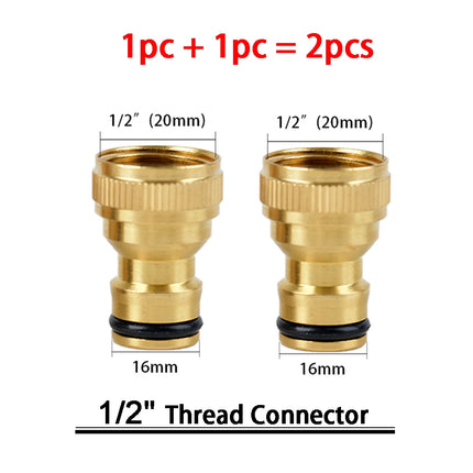 1Sets Garden Hose Quick Connect Water Hose Fitting, 3/4 Inch 1/2 Inch Brass BSP Female