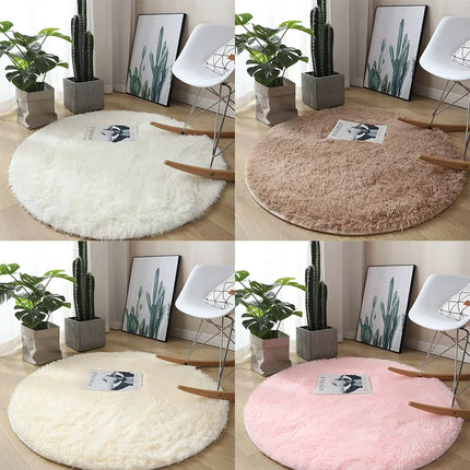 Plush round carpet living Room Decoration Children's Bedroom fluffy white carpet