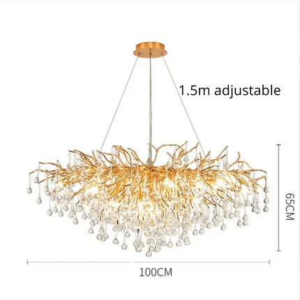 Gold ceiling light chandelier modern hotel bedroom dining room living room home interior glossy Led luxury chandelier