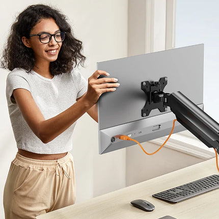 Single Monitor Bracket Up To 32 Inches And 19.8 Lbs Per Screen Computer Desk Mount Stand Adjustable Gas Spring