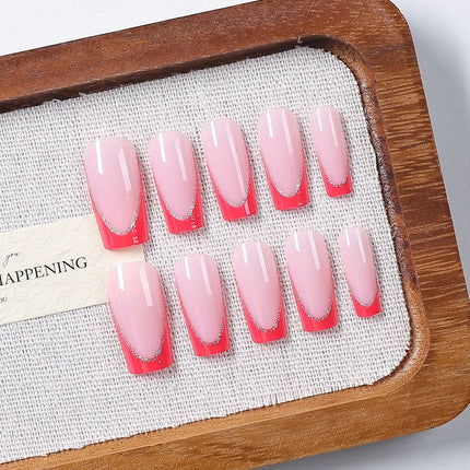 24pcs Short Square Yellow Lemon Press On Nails For Women Nude Pink