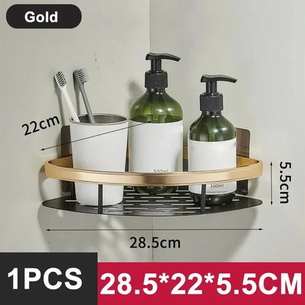 Bathroom Shelf Kitchen Storage Organizer Aluminum Alloy Shampoo Rack Shower