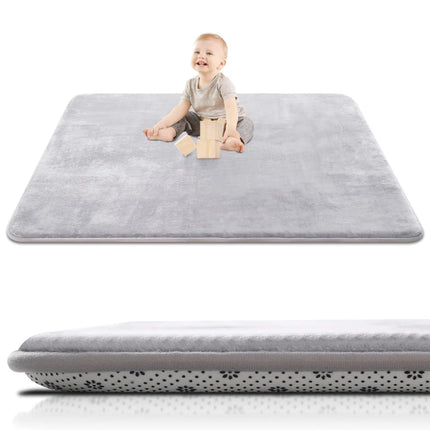 Solid Color Thickened Flannel Carpet - For Living Room Rug, Children's Crawling